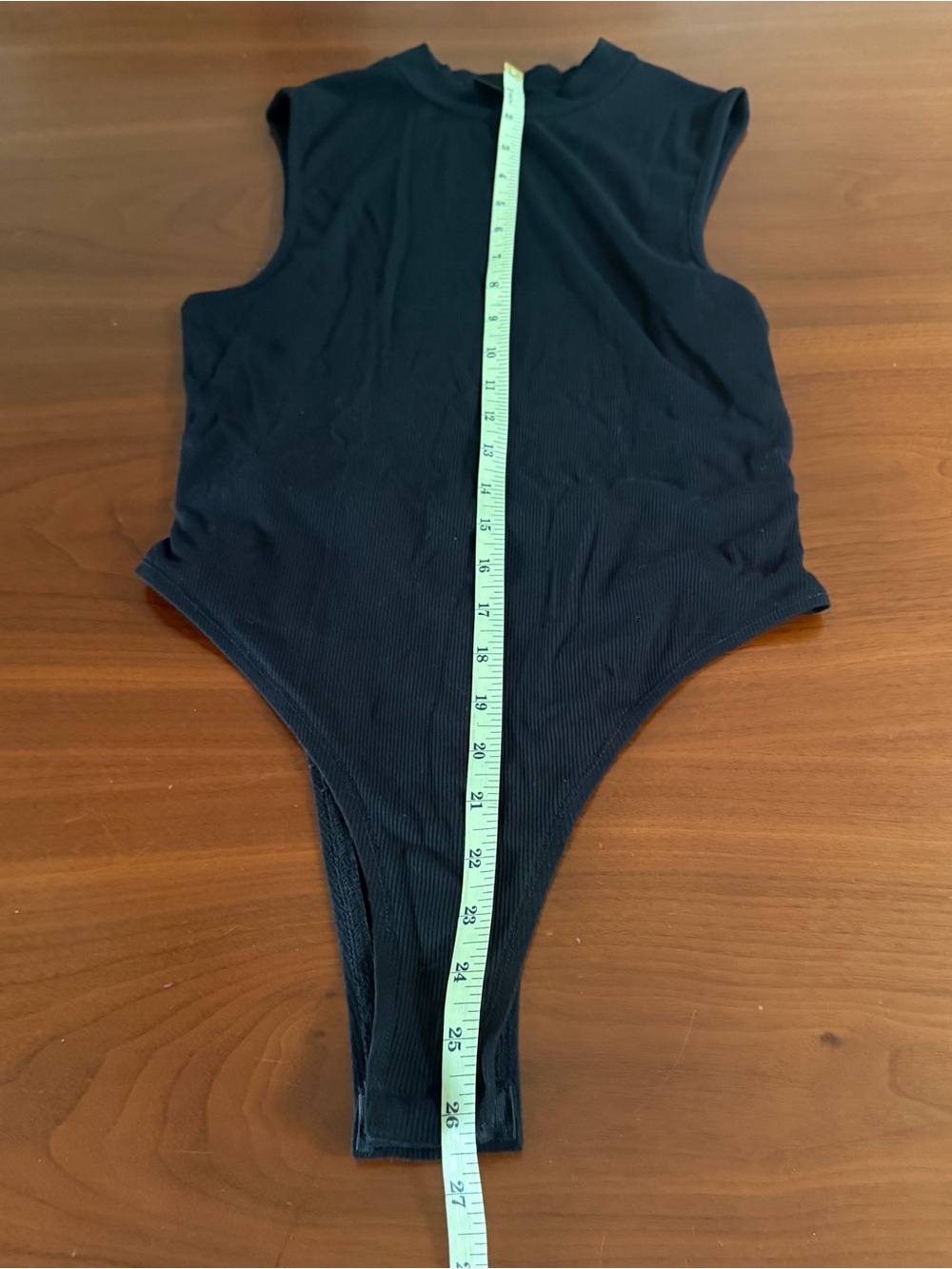 Women’s Black Ribbed One-Piece Bodysuit - Picture 6 of 7